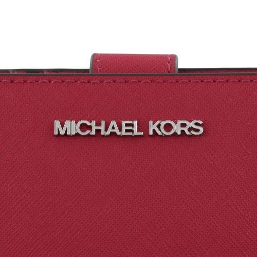 マイケルコース 二つ折り財布 レディース JET SET TRAVEL ビルフォールド コンチネンタル ウォレット ミディアム レッド MICHAEL KORS 35R4STVF6L DK RASPBERRY