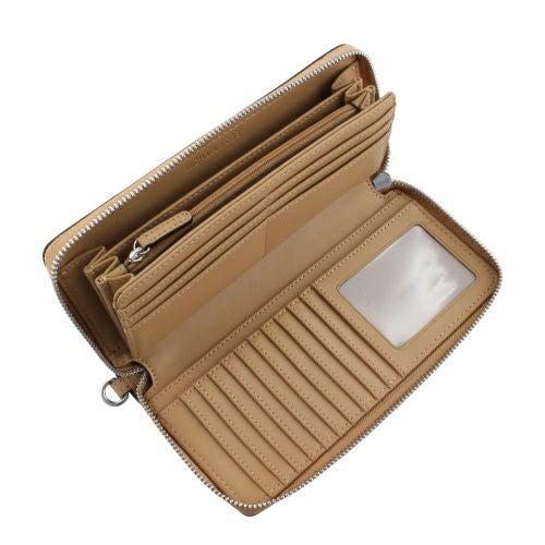 マイケルコース 長財布 レディース ジェット セット トラベル レザー ラージ トラベル コンチネンタル ラウンド ジップ ブラウン MICHAEL KORS 35F7STVE7L PEANUT