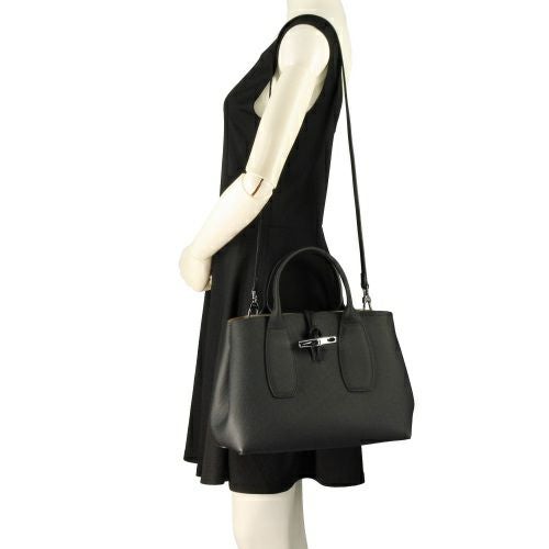 ロンシャン ハンドバッグ レディース ROSEAU ロゾ ブラック LONGCHAMP