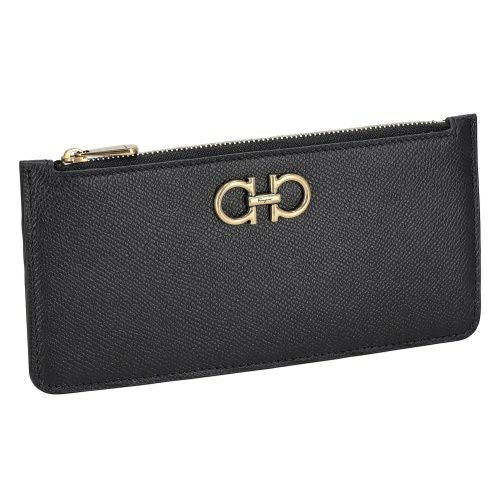 フェラガモ カードケース メンズ レディース ガンチーニ ブラック Ferragamo 220404 NERR