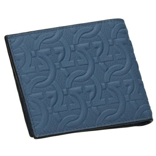 フェラガモ 二つ折り財布 メンズ ガンチーニ ブルー Ferragamo 661078 DENIM