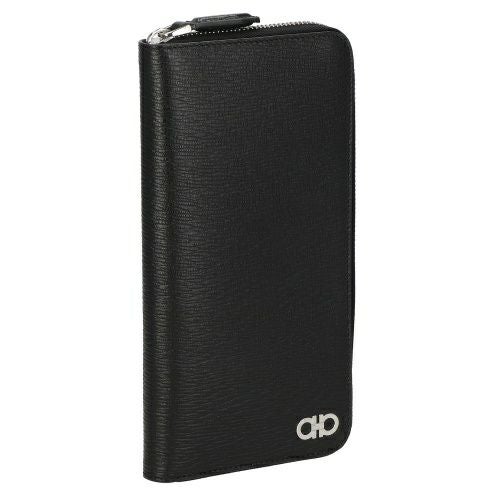 フェラガモ 長財布 メンズ ガンチーニ ブラック Ferragamo 661074 NE/RD