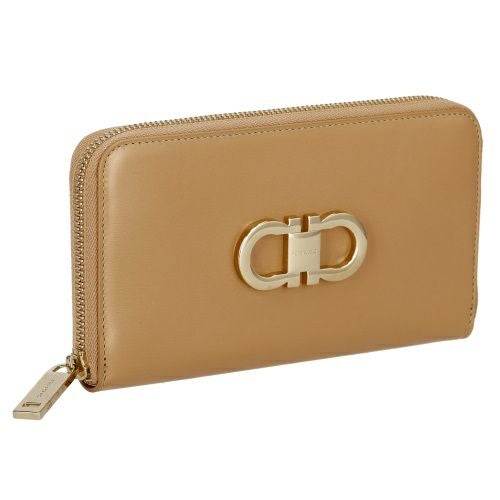 フェラガモ 長財布 レディース ガンチーニ ベージュ Ferragamo 220626 LCAM