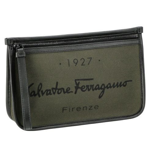 フェラガモ クラッチバッグ セカンドバッグ メンズ グリーン Ferragamo 240971 MS/NE