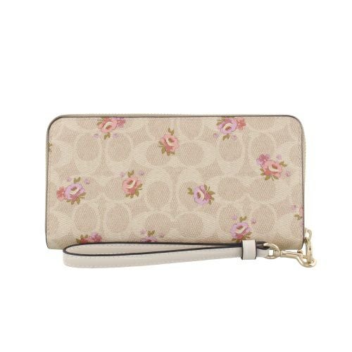 コーチ アウトレット 長財布 レディース シグネチャー フローラル プリント ロング ウォレット ベージュ COACH OUTLET CAR06 IMSAS