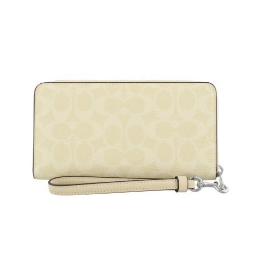 コーチ アウトレット 長財布 レディース ロング ジップ アラウンド ウォレット・シグネチャー キャンバス ベージュ COACH OUTLET CW778 SVMN0 SV/HAY