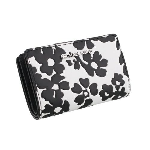 マイケルコース 二つ折り財布 レディース ジェット フローラル プリント ミディアム ビルフォールド BLACK MICHAEL KORS 35S5STVF6Y BLACK