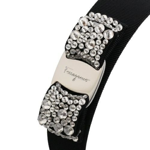 フェラガモ ヘアアクセサリー カチューシャ レディース ブラック Salvatore Ferragamo 342758 524893 NERO CRYSTAL PLD