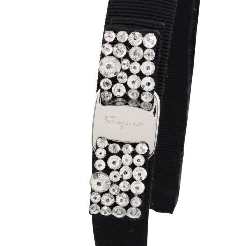 フェラガモ ヘアアクセサリー カチューシャ レディース ブラック Salvatore Ferragamo 347581 713034 NERO CRYSTAL PLD
