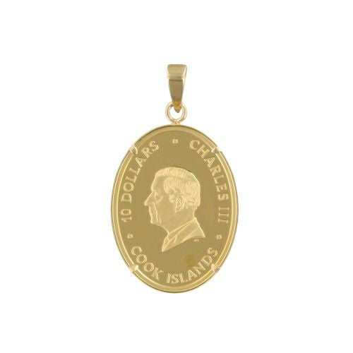 ペンダントトップ オーバルホース 1.5g K18/K24 コイン