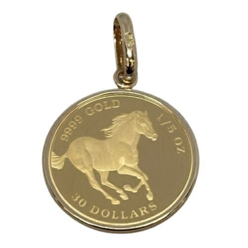 ペンダントトップ ホース 1/5oz K18/K24 コイン