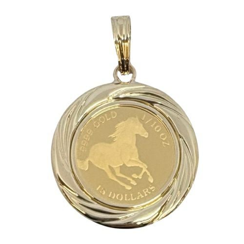 ペンダントトップ ホース 1/10oz K18/K24 コイン