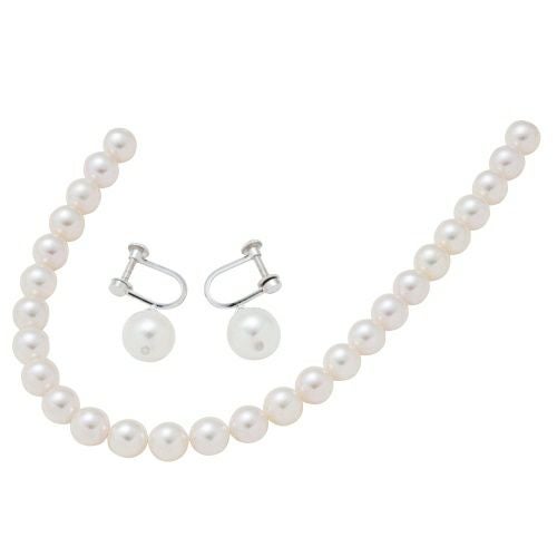 ネックレス アコヤパール ネックレスイヤリングセット -7.5mm