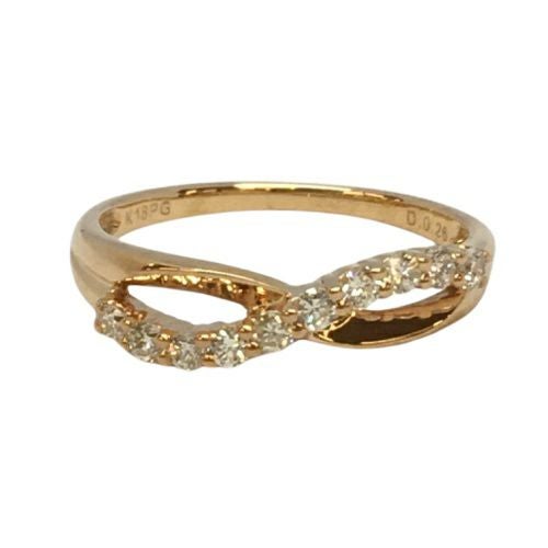 リング K18PG ダイヤモンド 0.26ct 12号