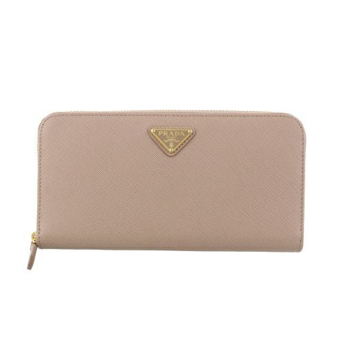 プラダ 長財布 レディース SAFFIANO TRIANGOLO ベージュ PRADA