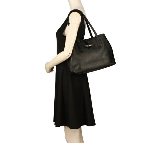 ロンシャン ショルダーバッグ レディース ROSEAU ESSENTIAL ロゾエッセンシャル トートバッグM ブラック LONGCHAMP 10183 968 001 BLACK