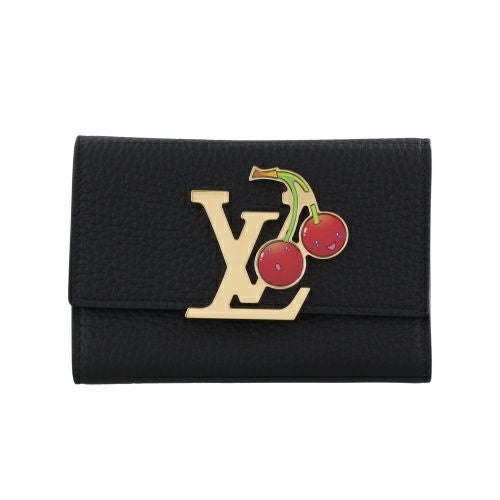 ルイヴィトン 三つ折り財布 トリヨン LVxTM ポルトフォイユ・カプシーヌ コンパクト ブラック LOUIS VUITTON M22889