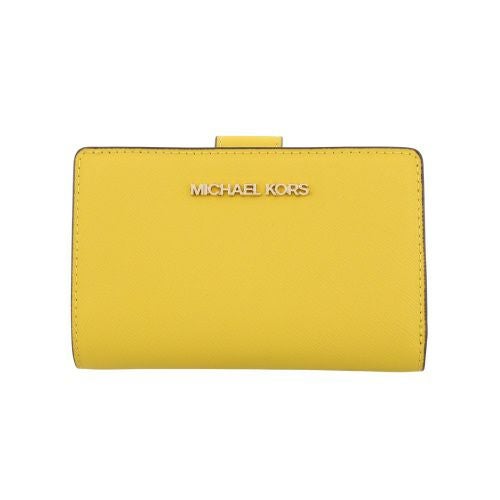 マイケルコース 二つ折り財布 レディース ジェット セット トラベル レザー ビルフォールド ジップ コインウォレット イエロー MICHAEL KORS 35F7GTVF2L HONEY