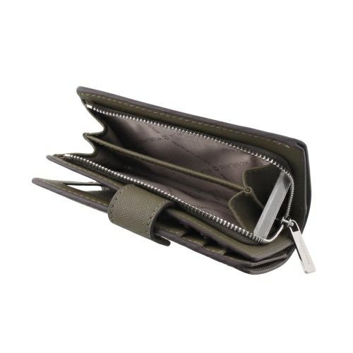 マイケルコース 二つ折り財布 レディース ジェット セット トラベル レザー ビルフォールド ジップ コインウォレット カーキグリーン MICHAEL KORS 35R4STVF6L OLIVE