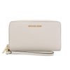 マイケルコース 二つ折り財布 レディース ジェット セット トラベル レザー ラージ フラット マルチファンクション フォン ウォレット ホワイト MICHAEL KORS 35S9GTVE7L LT CREAM