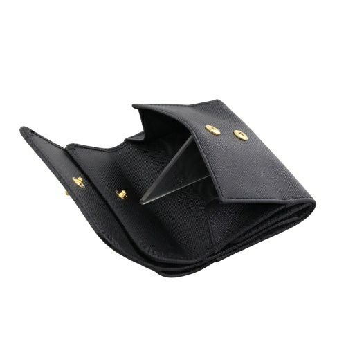 プラダ 三つ折り財布 レディース SAFFIANO TRIANGOLO ブラック PRADA