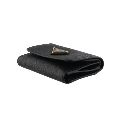 プラダ 三つ折り財布 レディース SAFFIANO TRIANGOLO ブラック PRADA 1MH043 QHH F0002 NERO