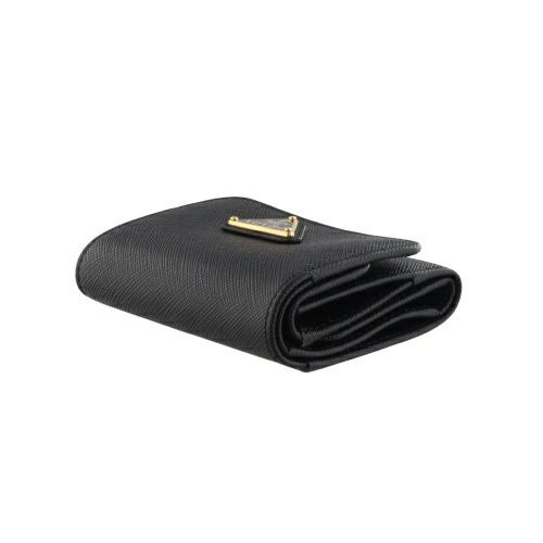 プラダ 三つ折り財布 レディース SAFFIANO TRIANGOLO ブラック PRADA