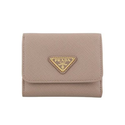 プラダ 三つ折り財布 レディース SAFFIANO TRIANGOLO ベージュ PRADA 