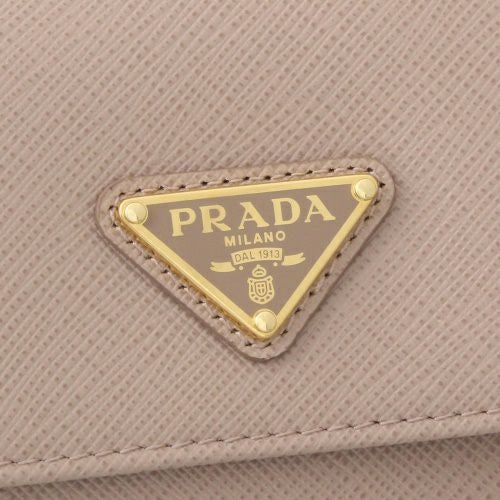 プラダ 三つ折り財布 レディース SAFFIANO TRIANGOLO ベージュ PRADA