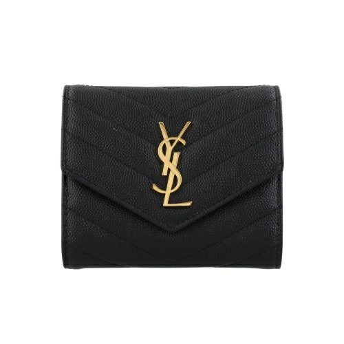 サンローラン 三つ折り財布 レディース ブラック SAINT LAURENT PARIS 692061 BOW01 1000 NERO