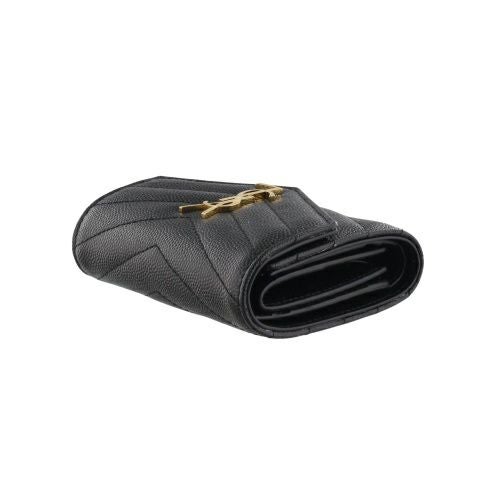 サンローラン 三つ折り財布 レディース ブラック SAINT LAURENT PARIS 692061 BOW01 1000 NERO