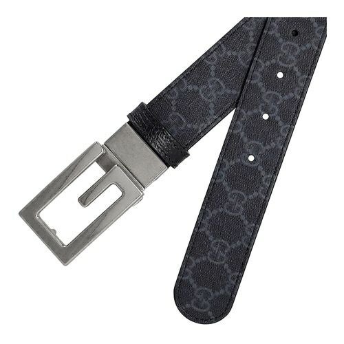 グッチ ベルト メンズ スクエアG バックル リバーシブル ベルト ブラック GUCCI 626974 K9GSN 1000