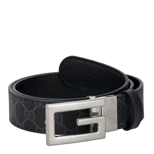 グッチ ベルト メンズ スクエアG バックル リバーシブル ベルト ブラック GUCCI 626974 K9GSN 1000