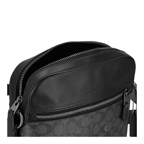 コーチ アウトレット ショルダーバッグ メンズ ブラック COACH OUTLET CZ398 QBMI5 チャコール/ブラック