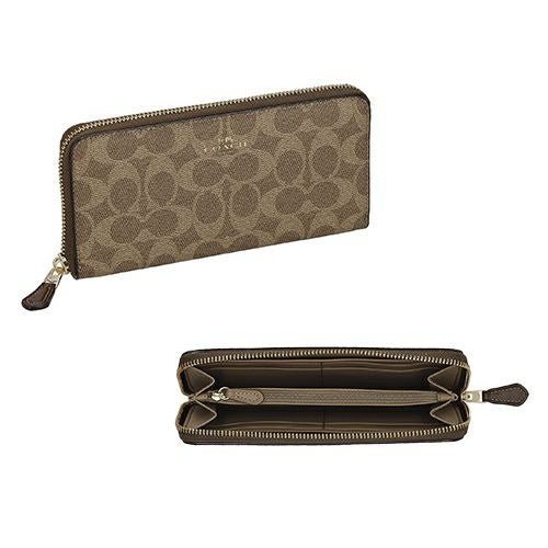 コーチ アウトレット 長財布 レディース シグネチャー ブラウン COACH