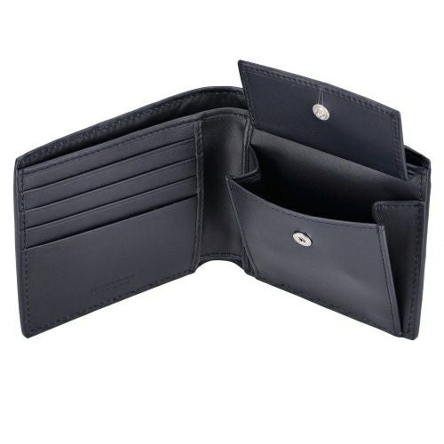 美品　Bottega Veneta（ボッテガヴェネタ）193642 二つ折り財布 ボッテガヴェネタ 二つ折り財布 メンズ イントレチャート ブルー