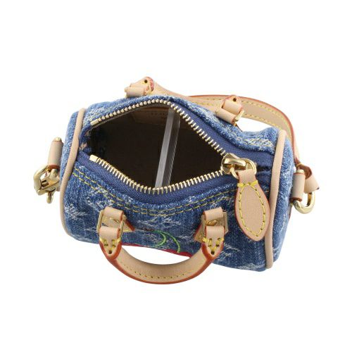 ルイヴィトン キーリング LVxTM バッグチャーム・マイクロ スピーディ デニム・チェリー ブルー LOUIS VUITTON M02535 デニムブルー