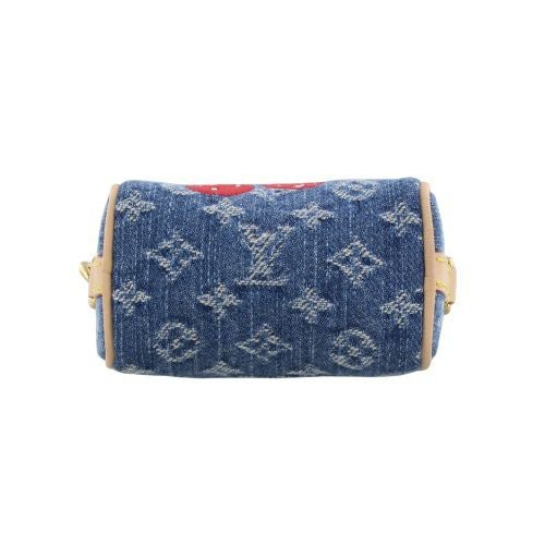 ルイヴィトン キーリング LVxTM バッグチャーム・マイクロ スピーディ デニム・チェリー ブルー LOUIS VUITTON M02535 デニムブルー
