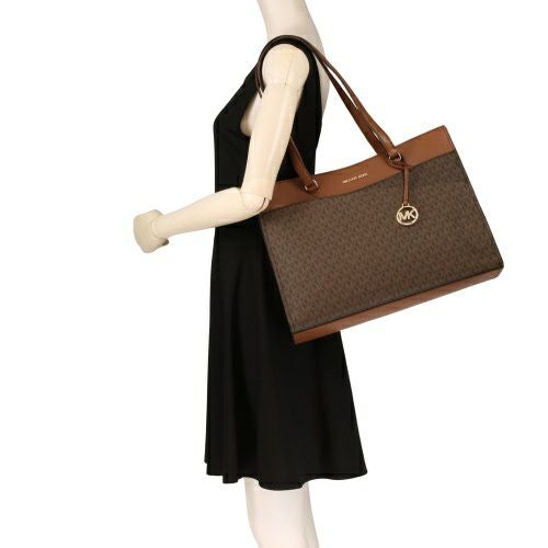 マイケルコース トートバッグ レディース ジェット セット トラベル シグネチャー ポケット ラージ トート ブラウン MICHAEL KORS 35F4GTVT9B BROWN