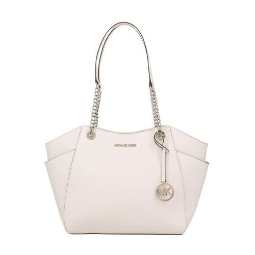 マイケルコース トートバッグ レディース ジェット セット トラベル レザー ラージ チェーン ショルダー トート ホワイト MICHAEL KORS 35T5STVT3L OPTIC WHITE