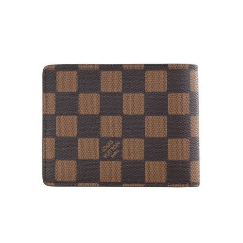 ルイヴィトン 二つ折り財布 ダミエ ポルトフォイユ・ミュルティプル ブラウン LOUIS VUITTON N40777