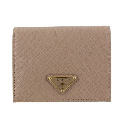 プラダ 二つ折り財布 レディース SAFFIANO TRIANGOLO ベージュ PRADA 1MV204 QHH F0236 CIPRIA
