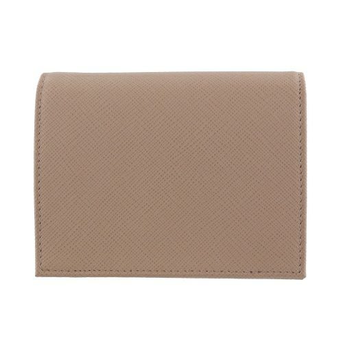 プラダ 二つ折り財布 レディース SAFFIANO TRIANGOLO ベージュ PRADA