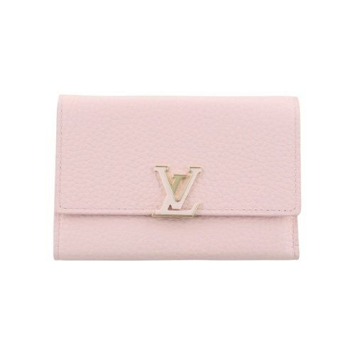ルイヴィトン 二つ折り財布 トリヨン ポルトフォイユ・カプシーヌ コンパクト ピンク LOUIS VUITTON M82361 ジャスミン ピンク