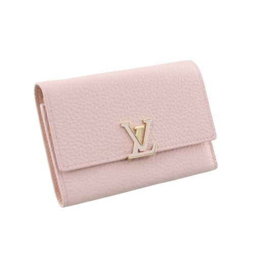 ルイヴィトン 二つ折り財布 トリヨン ポルトフォイユ・カプシーヌ コンパクト ピンク LOUIS VUITTON M82361 ジャスミン ピンク