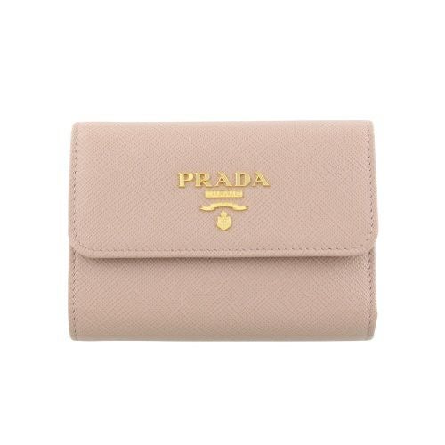 プラダ 三つ折り財布 レディース SAFFIANO METAL ORO ベージュ PRADA 1MH025 QWA F0236 CIPRIA
