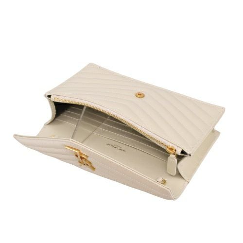 サンローラン チェーンウォレット レディース ホワイト SAINT LAURENT 742920 BOW01 9207 CREMA SOFT