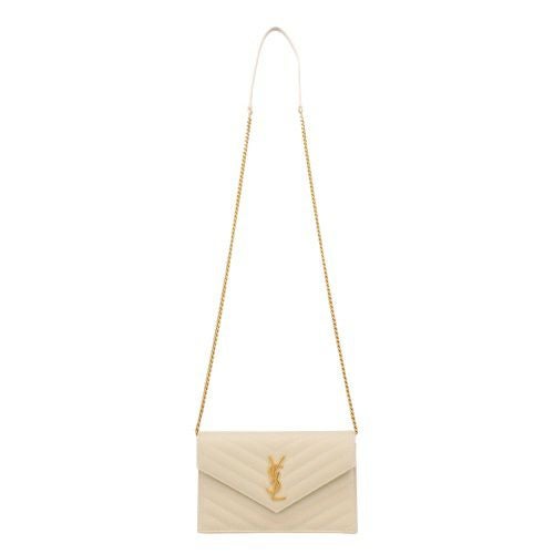 サンローラン チェーンウォレット レディース ホワイト SAINT LAURENT 742920 BOW01 9207 CREMA SOFT