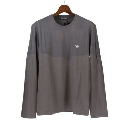 エンポリオアルマーニ Tシャツ ロンT クルーネック カットソー メンズ グレー EMPORIO ARMANI 111653-0A512 GY