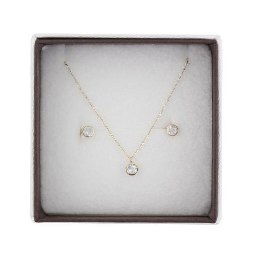 ネックレス ピアスセット K10YG アクアマリン